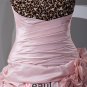 Taffeta Ruffle Flower Floor Length Leopard Prom Dress