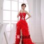 Chiffon Silk Beadings Ruffle Sweetheart Sleeveless Backless Court Train Asymmetrical Prom Dress