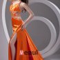 Halter Beading Pleated Floor Length Charmeuse Woman Prom Dress