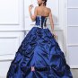 Ball Gown Strapless Taffeta Beading Applique Ruffle Floor Length Quinceanera Prom Dresses