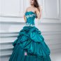 Ball Gown Sweetheart Ruffle Taffeta Beading Floor Length Quinceanera Prom Dress
