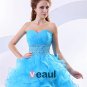 Ball Gown Ruffle Beaded Sweetheart Organza Floor Length Quinceanera Prom Dresses