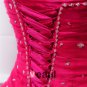 Ball Gown Organza Ruffle Beaded Applique Strapless Floor Length Quinceanera Prom Dress