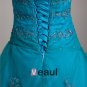 Ball Gown Yarn Satin Beading Applique Layered Sweetheart Floor Length Quinceanera Prom Dresses