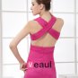 Halter Sleeveless Cross Belt Floor Length Pleated Chiffon Elastic Silk Like Satin Woman Prom Dress