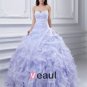 Ball Gown Yarn Beaded Ruffle Sweetheart Ankle Length Quinceanera Prom Dresses
