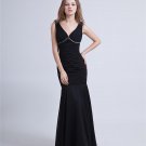 Sheath Halter Floor Length Chiffon Sexy Evening Prom Dresses