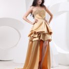 Beautiful Ball Gown Satin Beading Ruffle Strapless Floor Length Women's Prom Dresses
