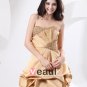 Beautiful Ball Gown Satin Beading Ruffle Strapless Floor Length Women's Prom Dresses