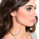 NEW 4.50" OVERSIZED FASHION GOLD SILVER HOOP EARRINGS