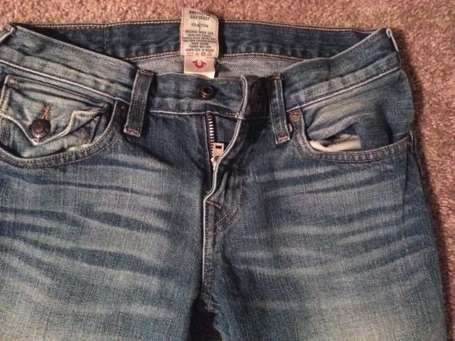 True Religion Girls Billy Straight Boot Med Dark Blue Denim jeans Sz 12