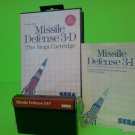 Missile Defense 3-D for Sega Master System NICE Complete Game Cart 3d FREE S/H
