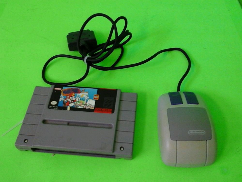 Mario Paint Nice Label SNES With Mouse Tested To Work Ships Fast!