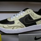Nike Air Force 1 - Black/Cream Swirls/White Low