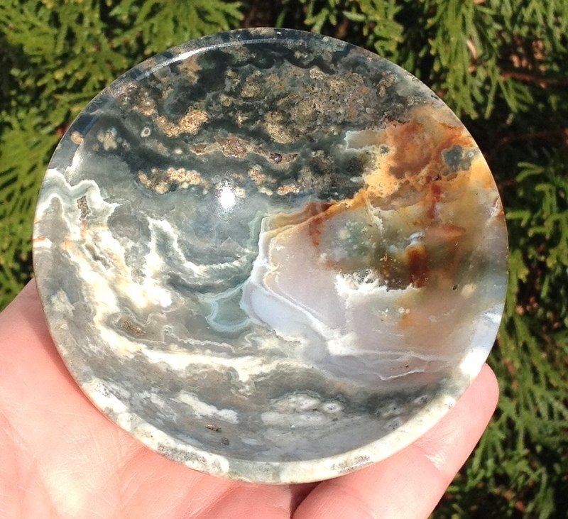 Metaphysical Crystal Healing Ocean Jasper Gemstone Bowl Stone Altar