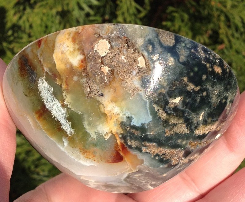 Metaphysical Crystal Healing Ocean Jasper Gemstone Bowl Stone Altar
