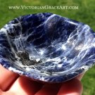 Sodalite 3" gemstone bowls Spirit Guide Spiritual realm Crystal Healing stone altar Energy generator