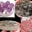 Merkaba Reiki Energy Healing Crystals Quartz Grid Amethyst spheres set Spiritual realm Manifesting