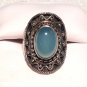 Energy Healing Crystals Programmed Psychic Ability Sterling Silver Ring Angel Blue Chalcedony Magick