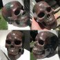 Large 5" Crystal Skull Red Green Garnet Black Spinel Gemstone Kundalini Power Healing Magick
