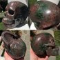 Large 5" Crystal Skull Red Green Garnet Black Spinel Gemstone Kundalini Power Healing Magick
