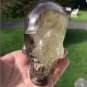 4" LARGE Activated CITRINE Crystal Skull Smoky Quartz Personal Power Abundance Energy Transmitter