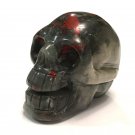 Activated Singing Bloodstone Crystal Skull Sculpture Metaphysical Energy Healing Crystals