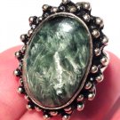 Angel Healing Seraphinite Sterling Silver Ring Size 8 Angelic Realm Spiritual Growth