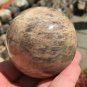 2.25" Peach Black Moonstone Sphere Prosperity Energy Generator Crystal Ball Orb Abundance Crystals