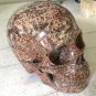 5.3" Large Jaguar Jasper Crystal Skull Leopard Skin Sculpture Shamanic Psychic Ability Astral Travel