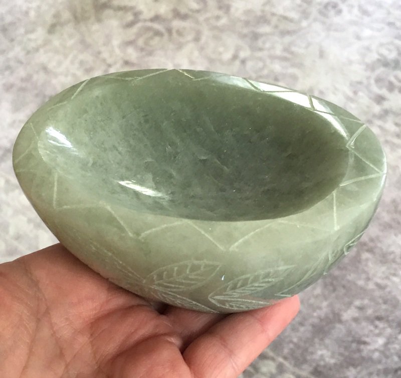 4.25" Prosperity Blessings Green Aventurine Gemstone Bowl Healing Manifestation Crystals