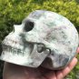 5.2" Activated Large Lavender Green White Jasper Crystal Skull Archangel Raphael Healing Sculpture