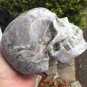 5.2" Activated Large Lavender Green White Jasper Crystal Skull Archangel Raphael Healing Sculpture