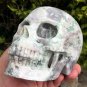 5.2" Activated Large Lavender Green White Jasper Crystal Skull Archangel Raphael Healing Sculpture