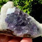 Sparkling Druzy Fluorite Crystal Specimen Deep Purple Psychic Development Crystals
