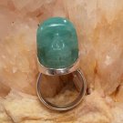 Attract LOVE 925 silver Sterling CHRYSOPRASE ACTIVATED Crystal Skull Ring Happiness