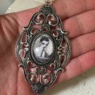3.5" Large Pendant Between Heaven and Hell Boutique Sexy Art Deco Full Moon Goddess Glitter Cameo