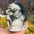 Large Activated Druzy Quartz Moss Agate Skull Geode Metaphysical Crystal Soul Healing Intuition