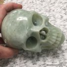 Large Super Realistic Jade Crystal Skull Sculpture Prosperity Home Blessings Success Good Luck