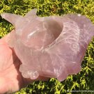 8.25" Large Bowl Rose Quartz Carved Fish Home BLESSINGS Sculpture Abundance Good Luck Happiness