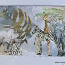Childrens Artwork Elephant Zebra Giraffe Rhino Safari Animals Nursery Art Boy Girl Wall Décor