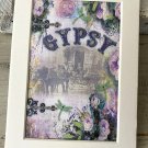 5x7 BOHO Chic Artwork Gypsy Peace Wall Art Purple and Pink Roses Hippie Print