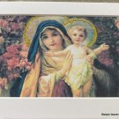5x7 Madonna and Child Glitter Wall Art Print Religious Artwork Altar Shrine Print