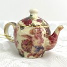 Shabby Christmas Décor, Vintage Victorian Cherubs and Roses Porcelain Teapot Christmas Ornament