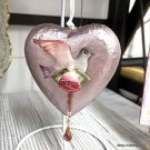 Vintage Shabby Décor Smoky Lavender Heart Ornament handmade Dove Cottage Chic Gifts