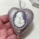 Lavender Madonna and Child Bauble Ornament Religious Décor Virgin Mary Handcrafted