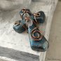 Large Cross Pendant Copper Wire Wrapped Clay with Quartz crystal point