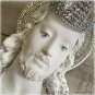Large Jeweled Sacred Heart of Jesus with Rhinestone Crown Chalkware Wall Statue