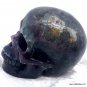 Large Rainbow Fluorite Crystal Skull - Soul Healing Psychic Ability, Blue Purple Teal