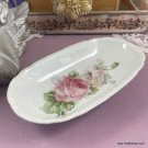 Antique Dresser Tray - Pink Roses Vintage White Porcelain Shabby Chic Vanity Trinket Dish Antique Dresser Tray - Pink Roses Vintage White Porcelain Shabby Chic Vanity Trinket Dish